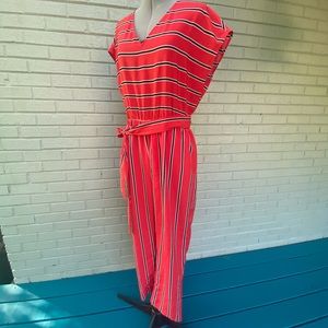 Express v neck red striped jumper
